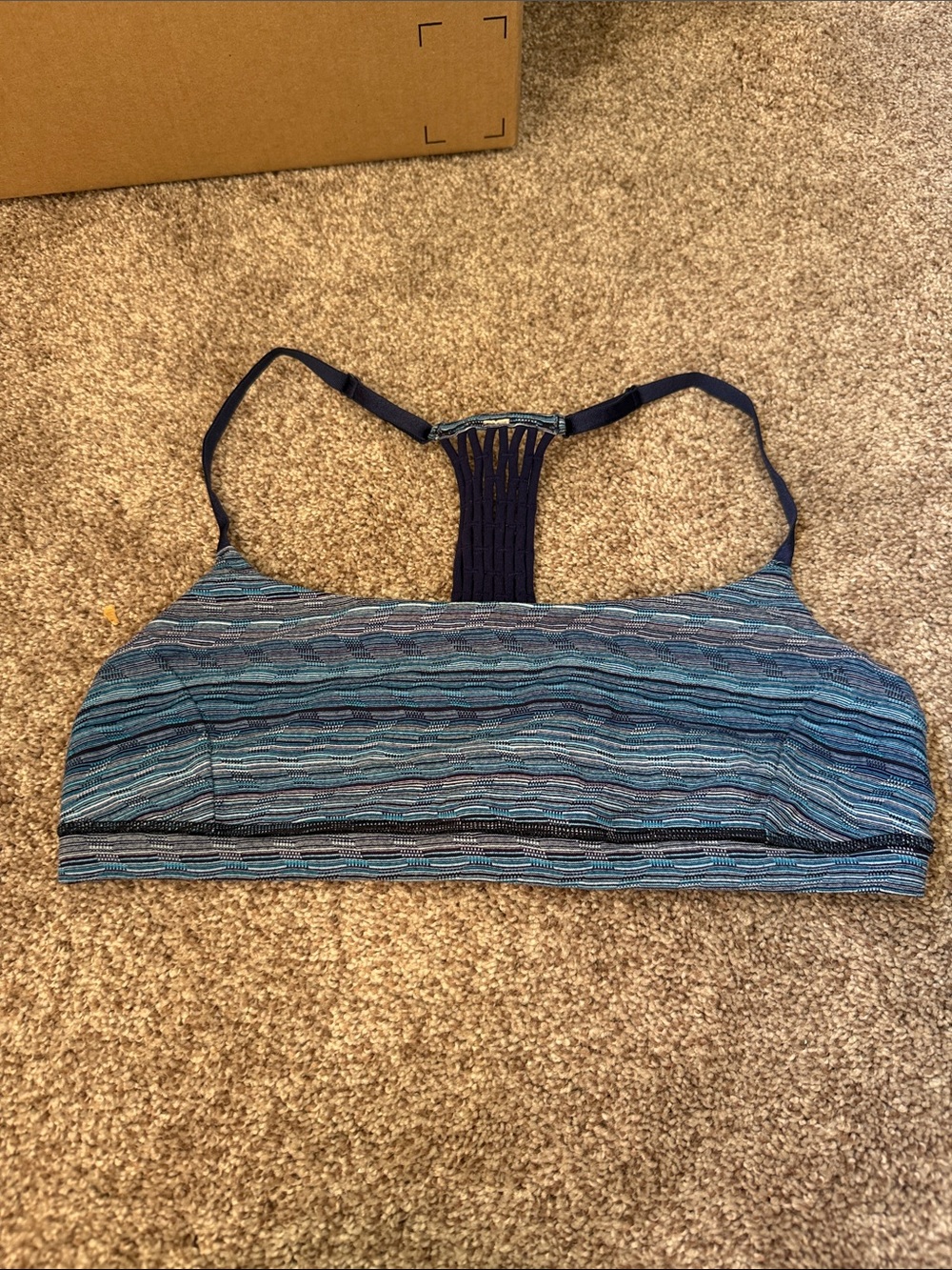 Seamless Blue Striped Racerback Bralette